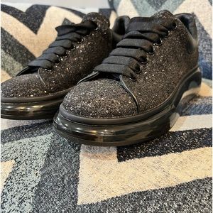 Alexander McQueen Men’s Glitter Transparent Sole Oversized Sneakers